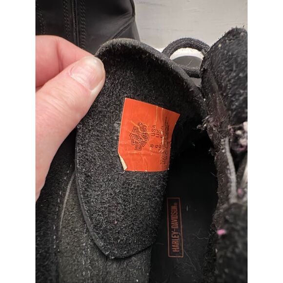 Harley Davidson Women’s Black Leather Biker Combat Style Boots Size 8 - Picture 6 of 7